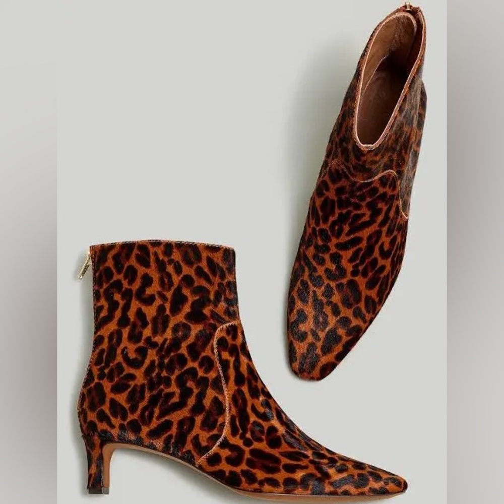 NEW never worn calf hair Madewell The Dimes Kitten Heel Boot